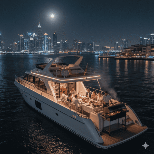 Evening Moonlight Yacht Tour with Live BBQ